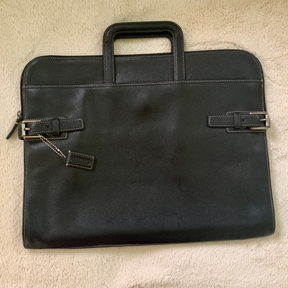 👑✅PRICE FIRM✅ COACH Black Leather Business Briefcase - Picture 5 of 17